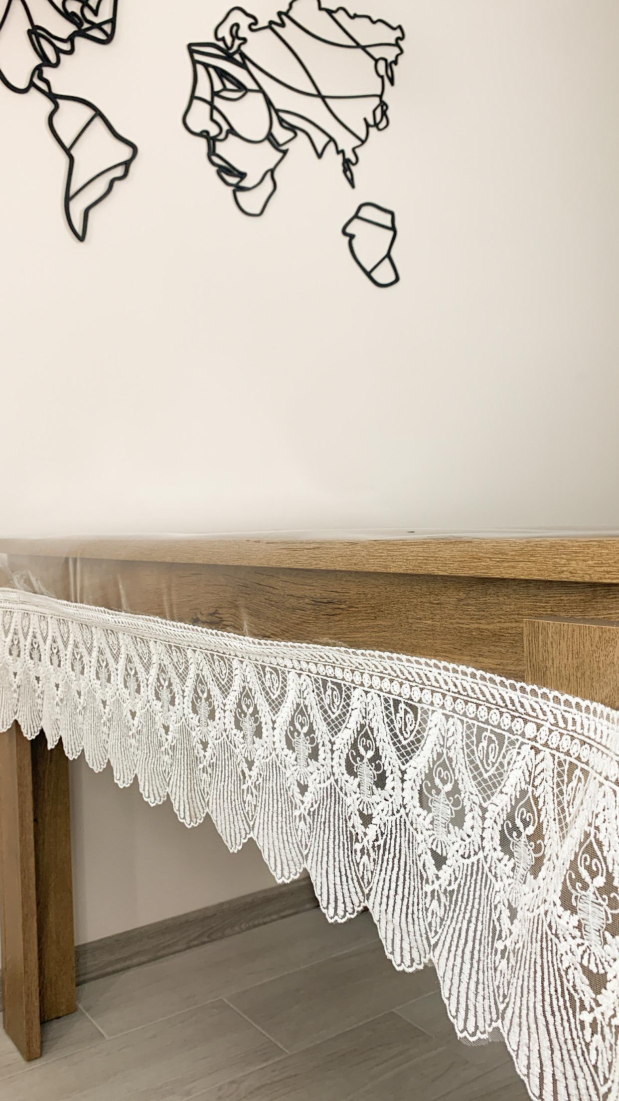 Скатертина силіконова Рішельє з мереживом 190x140 см Молочний (405-50)