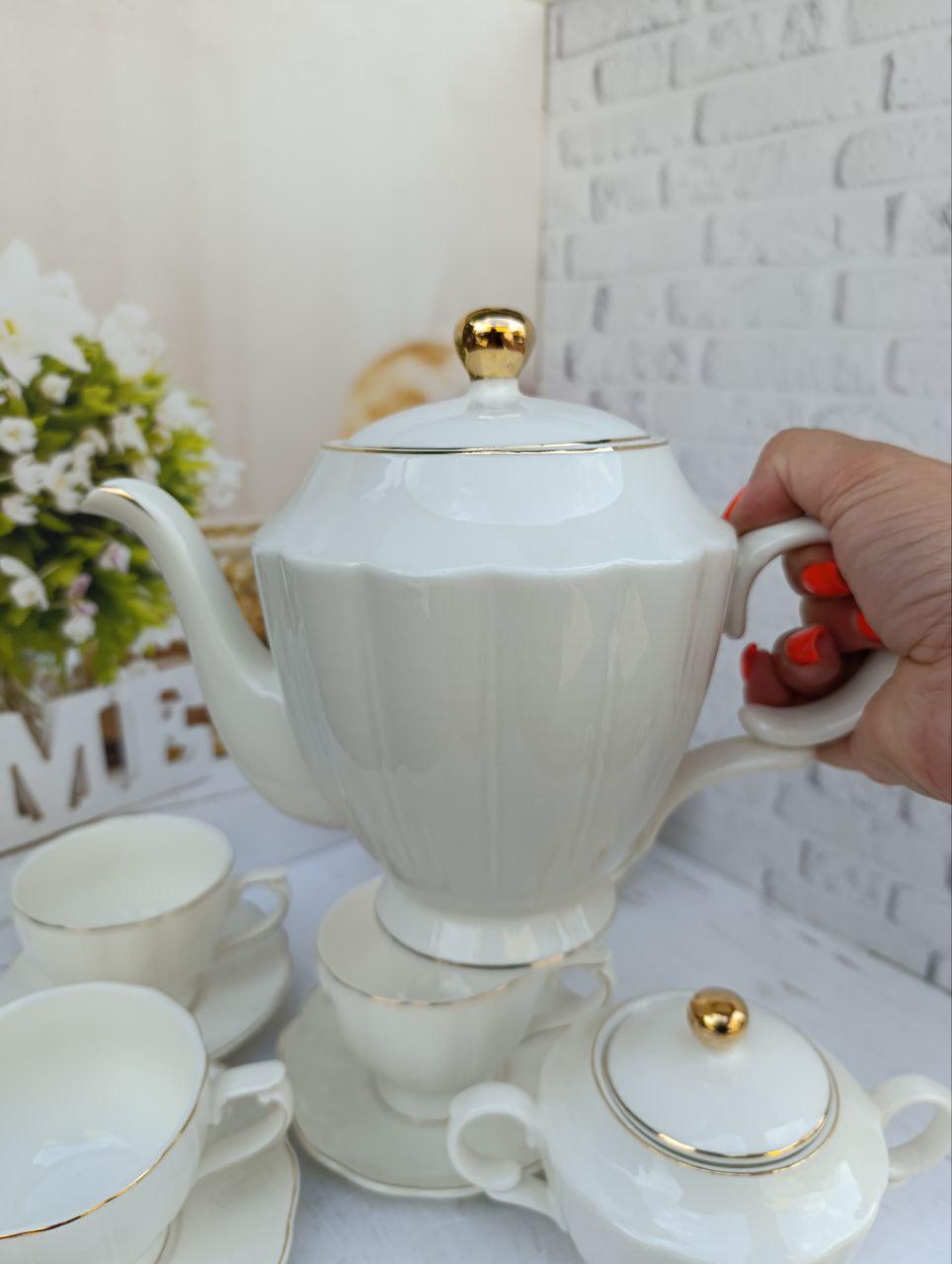 Чайный сервиз SNT Лауретта фарфор 240 мл/420 мл/1 л 14 предметов Белый (18040-00) - фото 5 Чайный сервиз SNT Лауретта фарфор 240 мл/420 мл/1 л 14 предметов Белый (18040-00) - фото 5