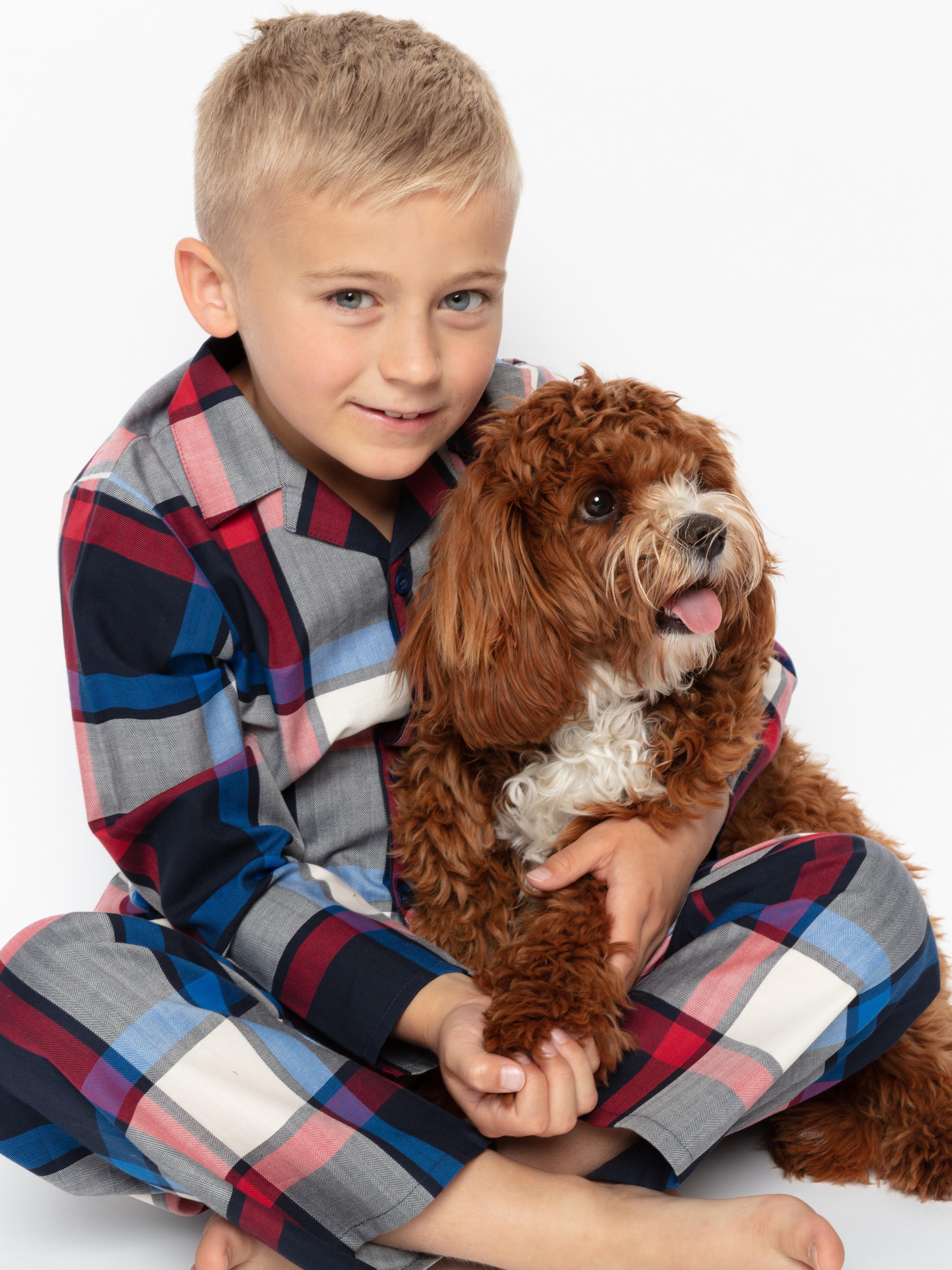 Пижама для мальчика CYBERJAMMIES Archie 6653 2-3 года 98 см в клетку Синий (5051877392304)