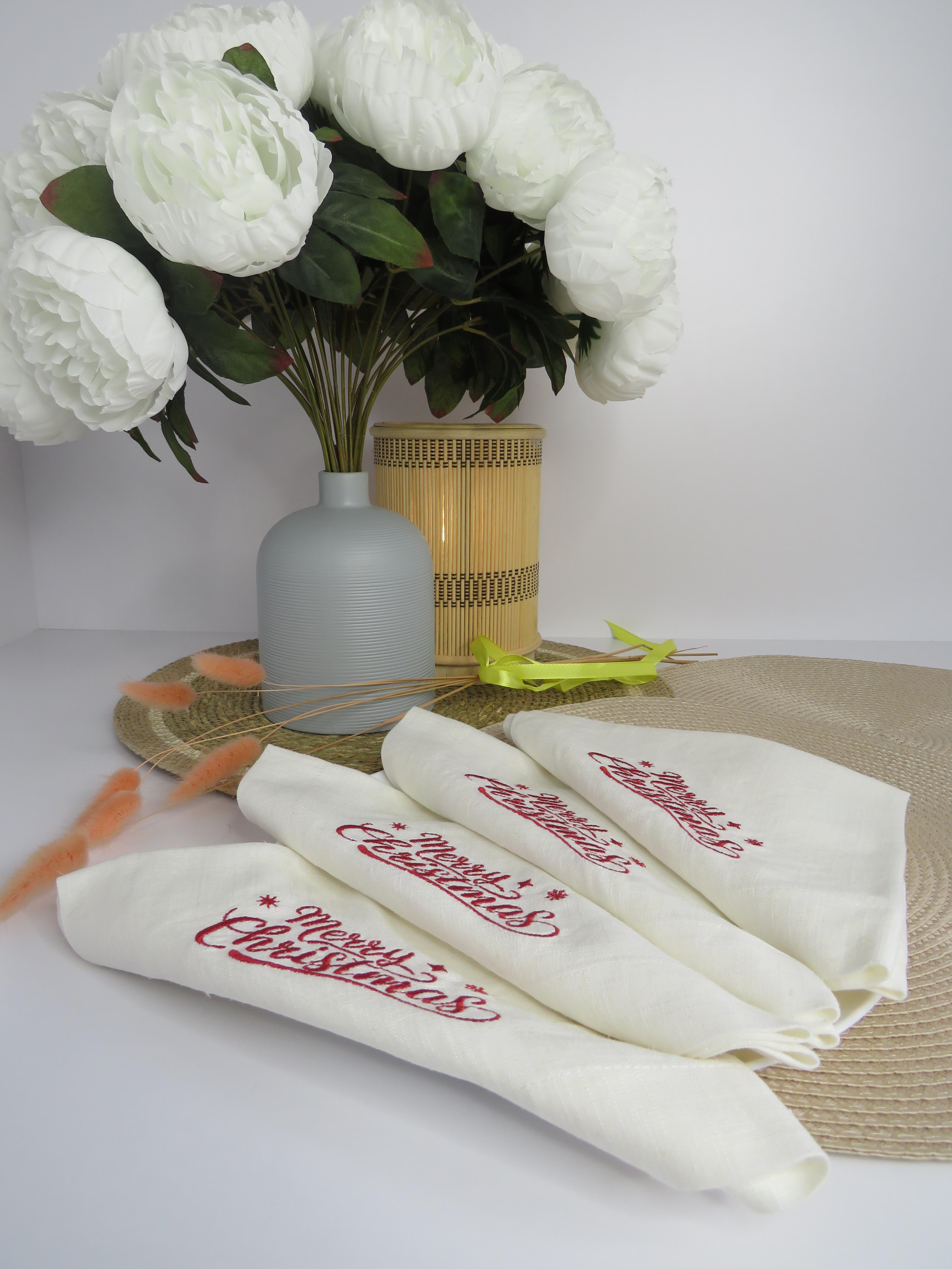 Салфетка с вышивкой Merry Christmas 2 шт. Белый (30100467) - фото 3 Салфетка с вышивкой Merry Christmas 2 шт. Белый (30100467) - фото 3