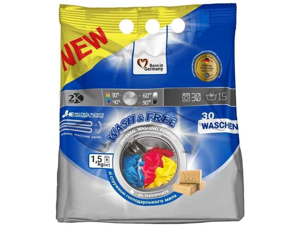 Стиральный порошок Wash&Free автомат/ручное универсальный 1,5 кг (910452) Стиральный порошок Wash&Free автомат/ручное универсальный 1,5 кг (910452)