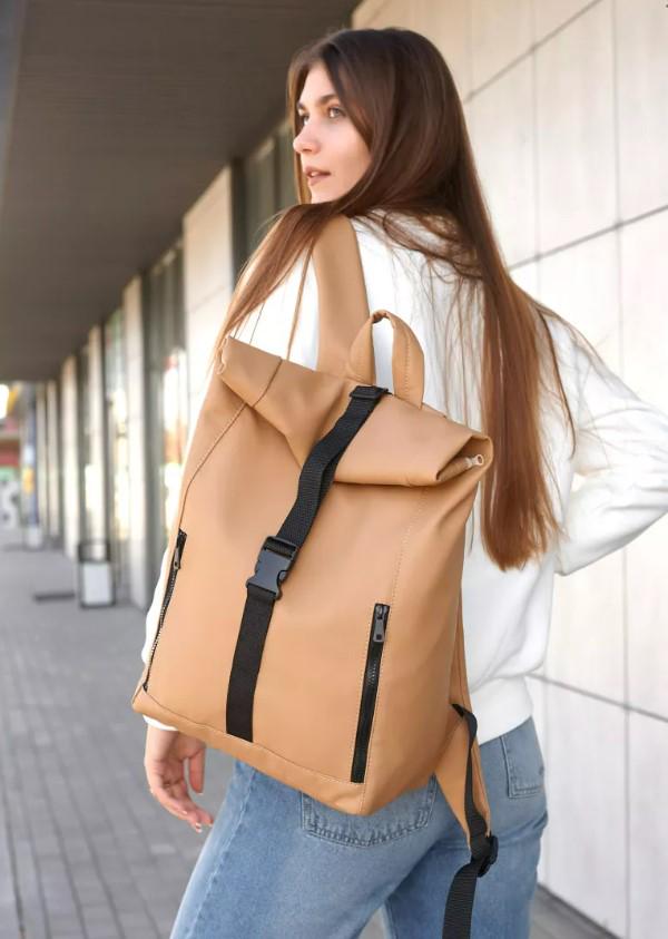 Рюкзак женский Sambag RollTop One Бежевый (24208026) - фото 4 Рюкзак женский Sambag RollTop One Бежевый (24208026) - фото 4