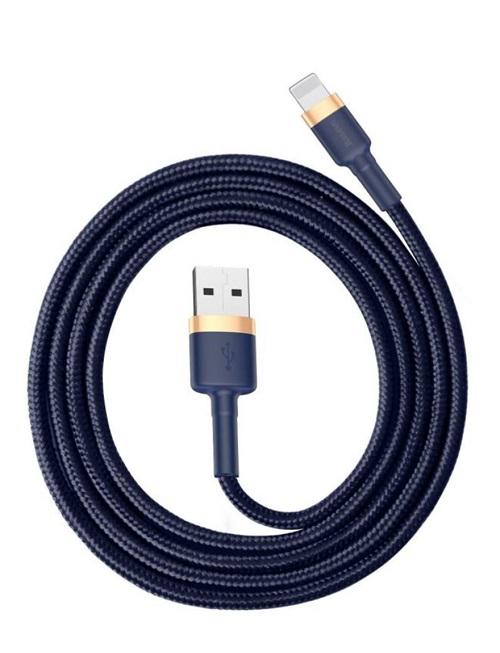Кабель BASEUS CALKLF-BV3 Cafule Lightning USB 2,4 A 100 см Blue/Gold (554087) - фото 2