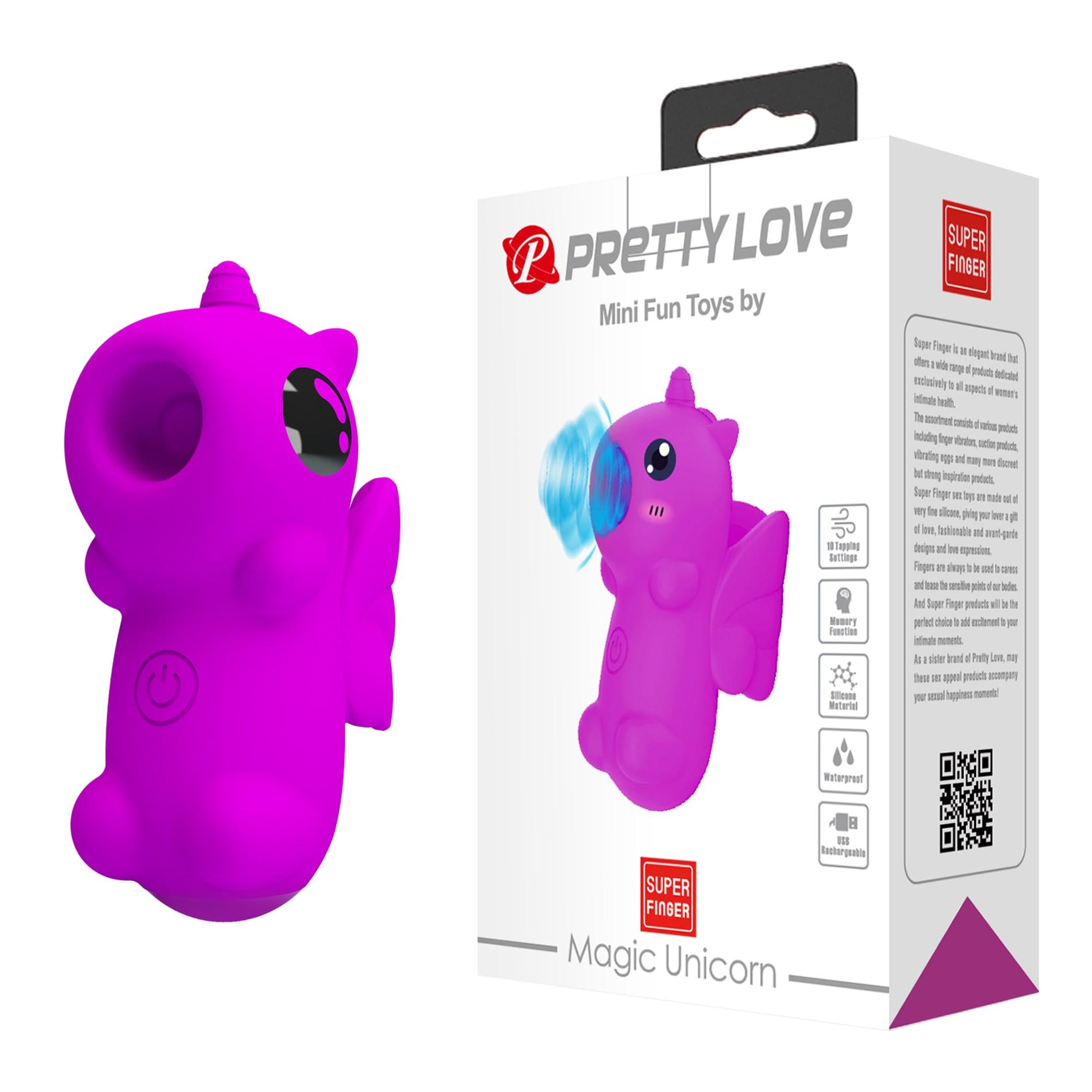 Стимулятор для клитора Pretty Love Magic Unicorn на палец 7,5 см Фуксия (BI-300061)