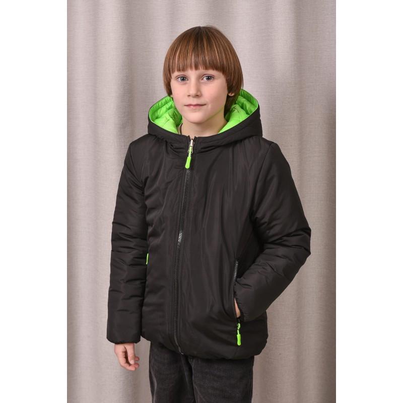 Куртка осіння для хлопчика двостороння 158 см Чорний з салатовим (2733523643) - фото 3 Куртка осіння для хлопчика двостороння 158 см Чорний з салатовим (2733523643) - фото 3