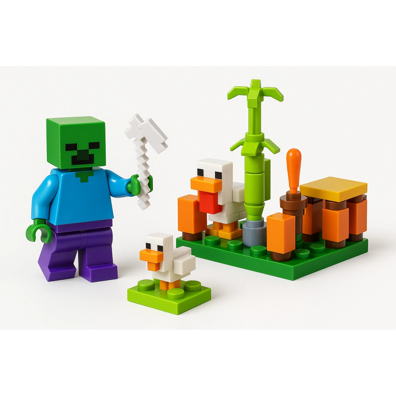 Конструктор для детей Ферма с курочками в стиле Minecraft 39 эл. (66117E)