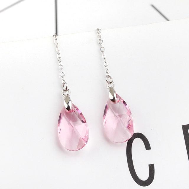 Серьги с кристаллами Сваровски Italina 97208 Прозрачный/Розовый