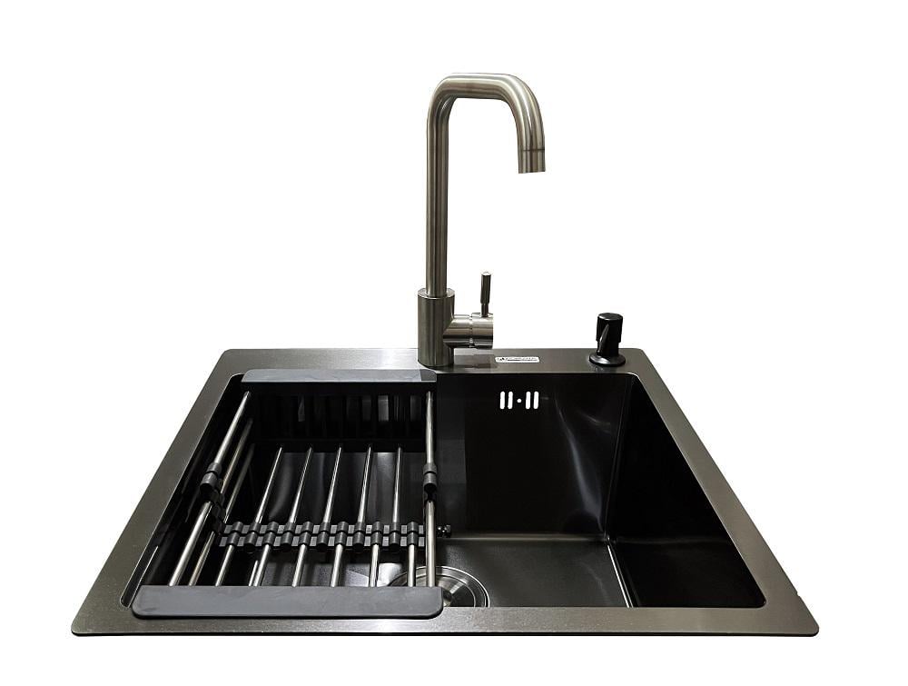 Мойка для кухни Romzha Arta U-450S B со смесителем и дозатором Черный (RO41554) - фото 2 Мойка для кухни Romzha Arta U-450S B со смесителем и дозатором Черный (RO41554) - фото 2