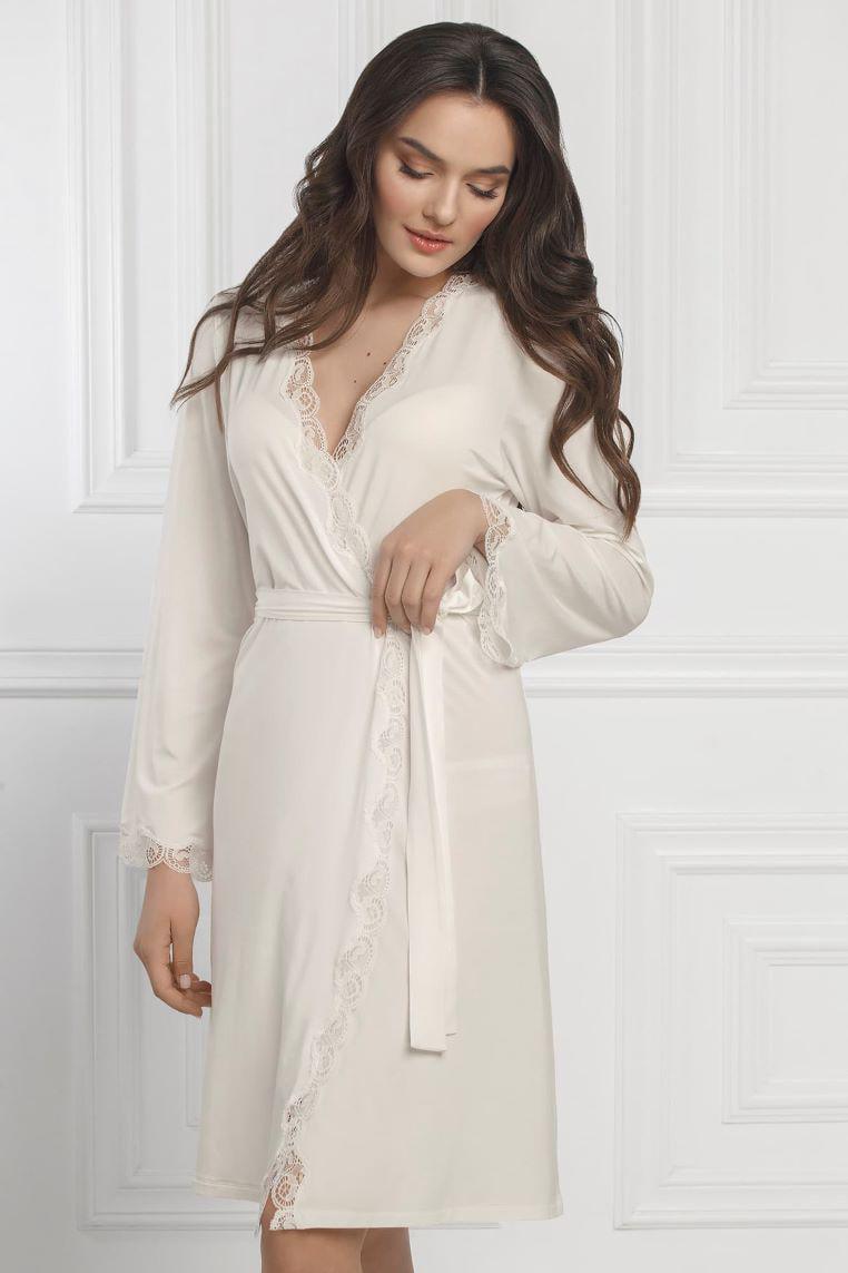Халат женский средней длины Jasmine Patrisia Promice 4401-62 L Молочный (13235) Халат женский средней длины Jasmine Patrisia Promice 4401-62 L Молочный (13235)