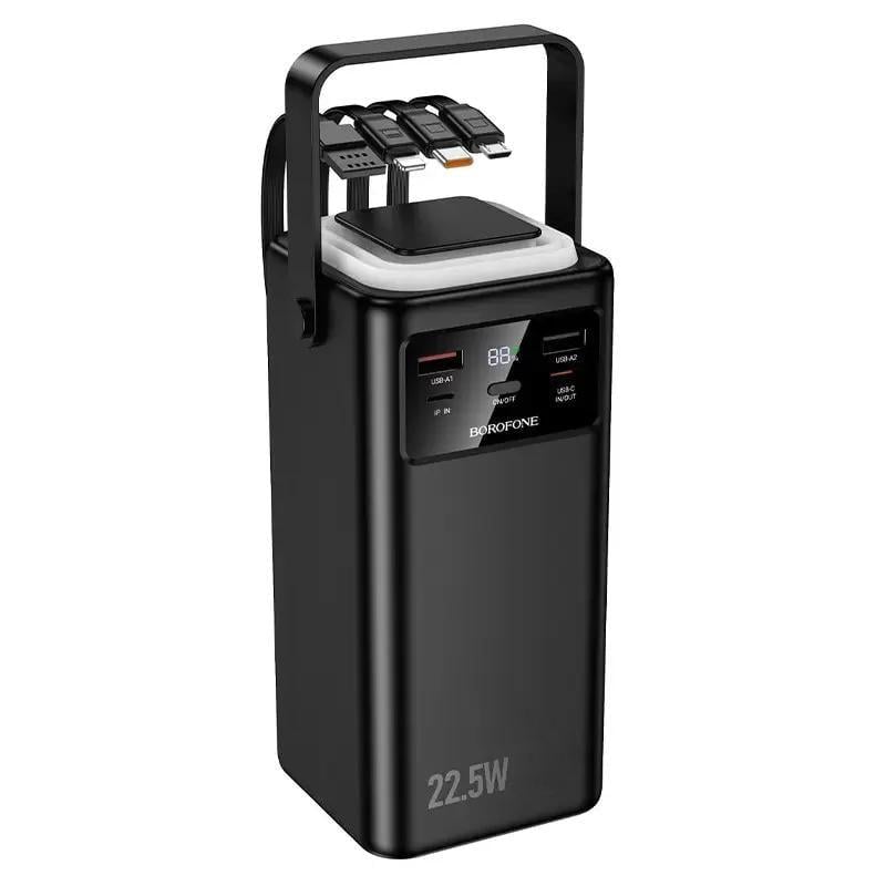 Павербанк с быстрой зарядкой 80000 mAh с кабелями и фонариком 22,5W (33244511)