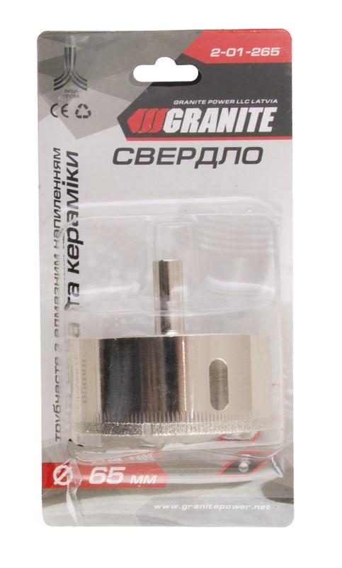 Сверло трубчатое Granite с алмазным напылением для стекла и плитки 65 мм (2-01-265) - фото 2 Сверло трубчатое Granite с алмазным напылением для стекла и плитки 65 мм (2-01-265) - фото 2