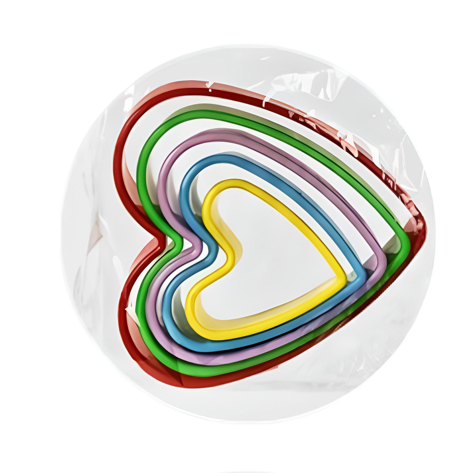 Формочки для печенья Stenson Baking R98054 пластиковые форма сердца 5 шт. 9,5х3,5 см Разноцветный (R97323-H)