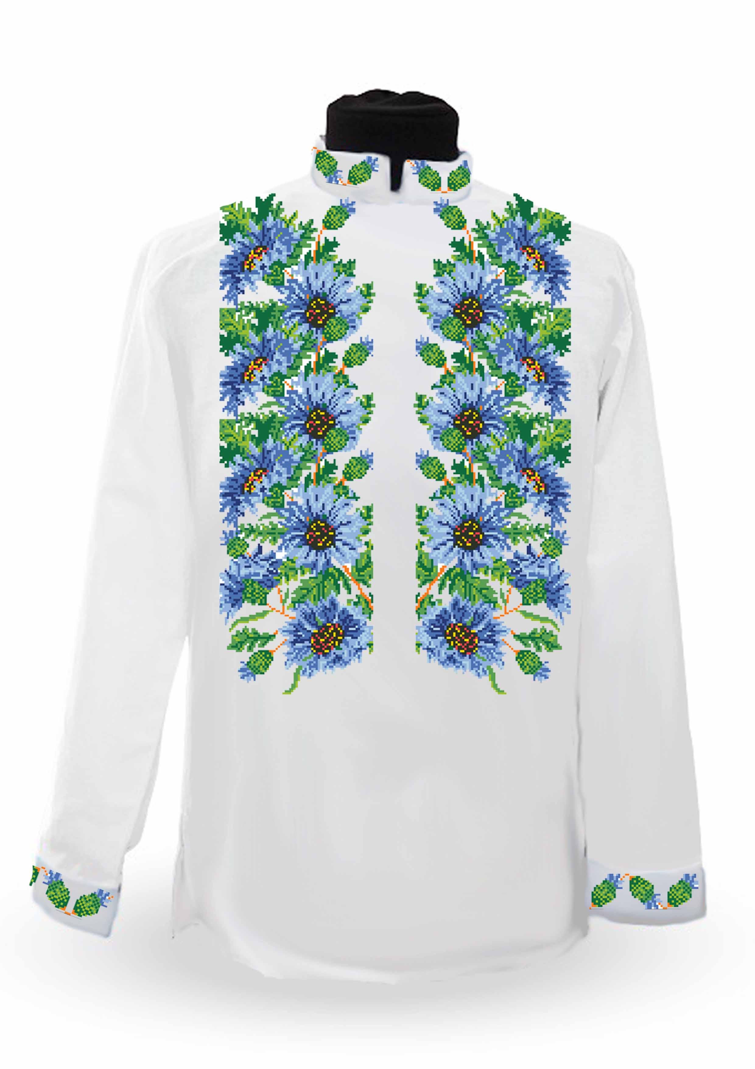 Заготовка для вышивки нитями или бисером/рубашка мужская не пошитая СЧД-241 домотканное полотно