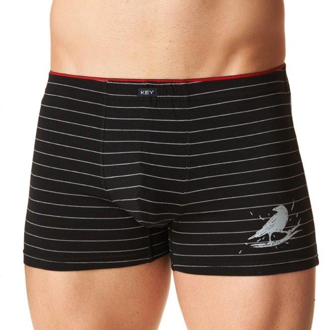 Трусы шорти мужские KEY MXH 400 CZ L 1 шт. Черный в полоску (5904765679554)