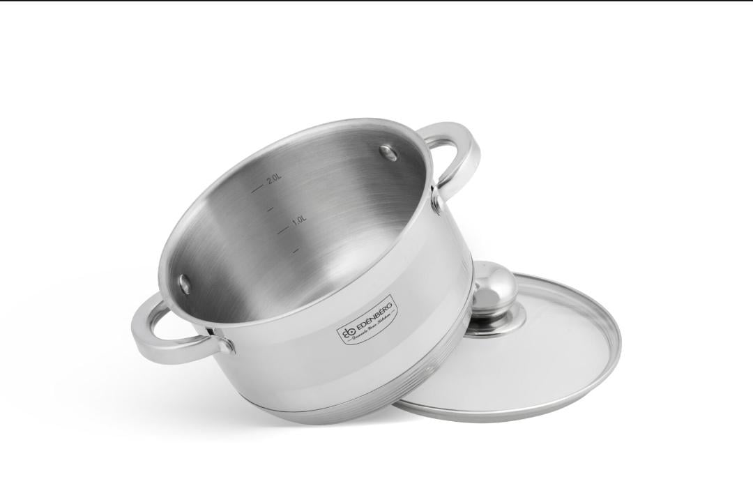 Каструля з кришкою Edenberg EB-3004 з індукційним дном 2,6 л 18x10,5 см - фото 2 Каструля з кришкою Edenberg EB-3004 з індукційним дном 2,6 л 18x10,5 см - фото 2