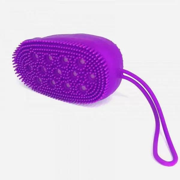 Мочалка массажная силиконовая Bath Brush WN-12 двухсторонняя с петлей Фиолетовый (1461М)