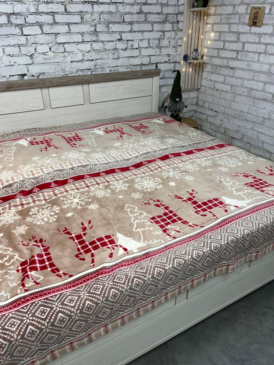 Плед пушистый флисовый 200х215 см Бежевый (2354908256)