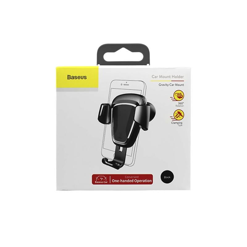 Автодержатель Baseus Gravity Car Mount Black для смартфона вращение на 360 градусов мин 63 мм maх 88 мм - фото 8