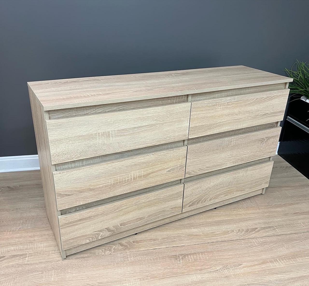 Комод Kvatro 130 на 6 шухляд 1300х750х400 мм Дуб сонома світлий - фото 4 Комод Kvatro 130 на 6 шухляд 1300х750х400 мм Дуб сонома світлий - фото 4