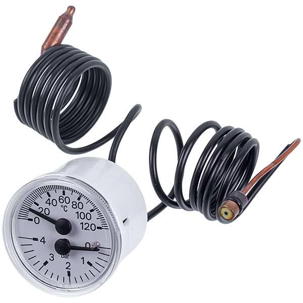 Термоманометр Cewal 0-4 бар 0-120 °C D=40 мм для газового котла Vaillant atmo/turbo MAX plus/pro 101270 (00000052027)