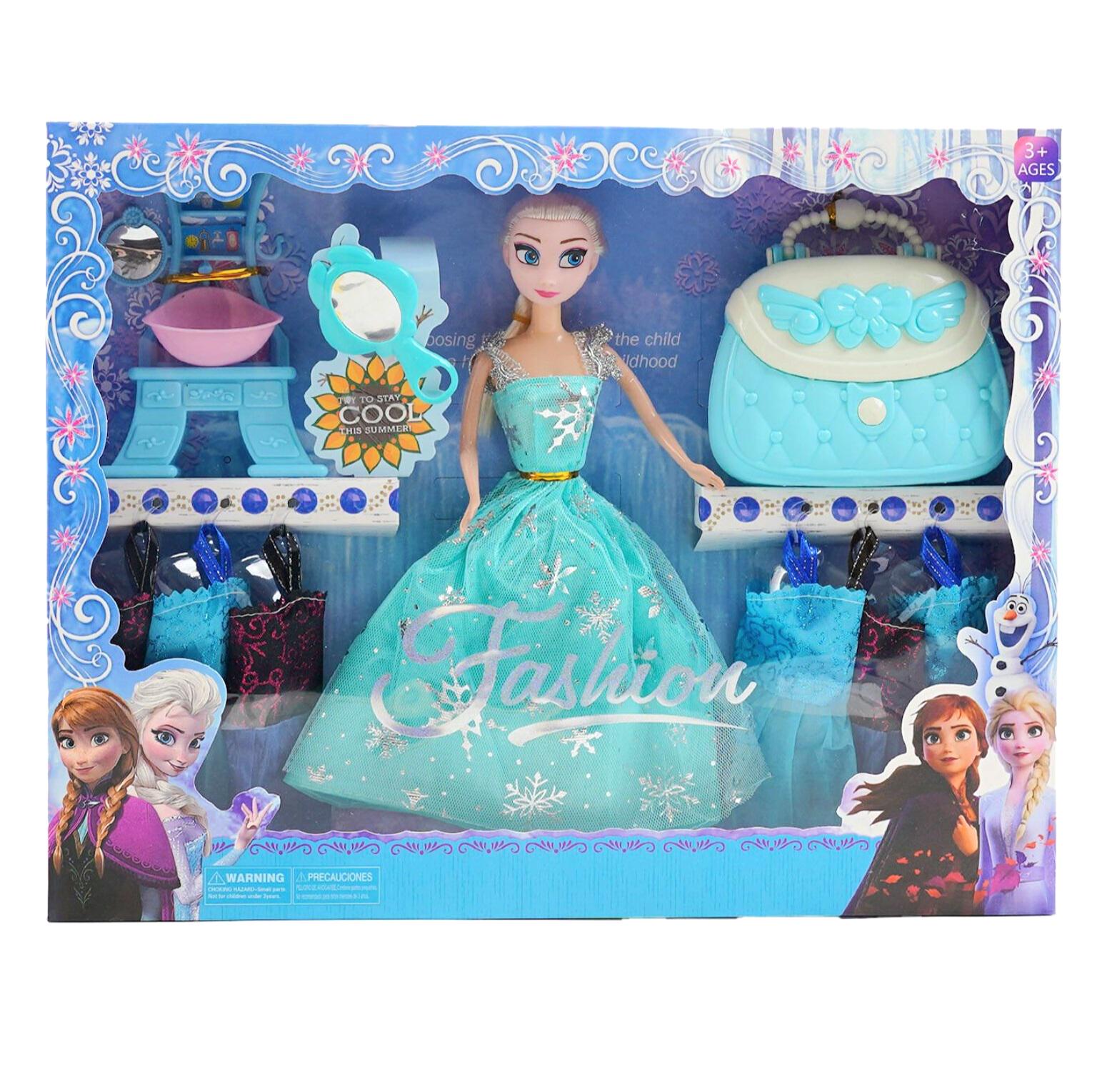 Кукла 1931Q1 Эльза с аксессуарами/сумочка/платья/умывальник/зеркальце (2321909)