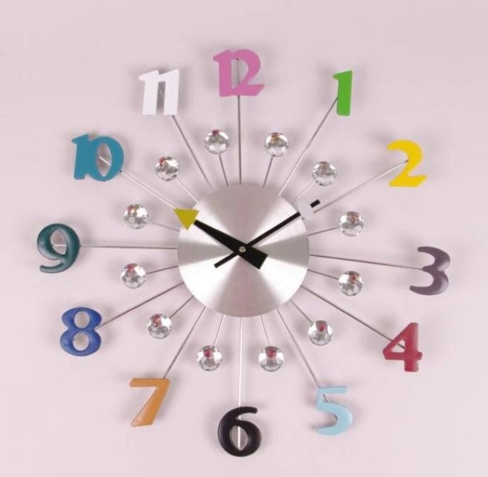 Часы металлические со стразами 50 см (38190)