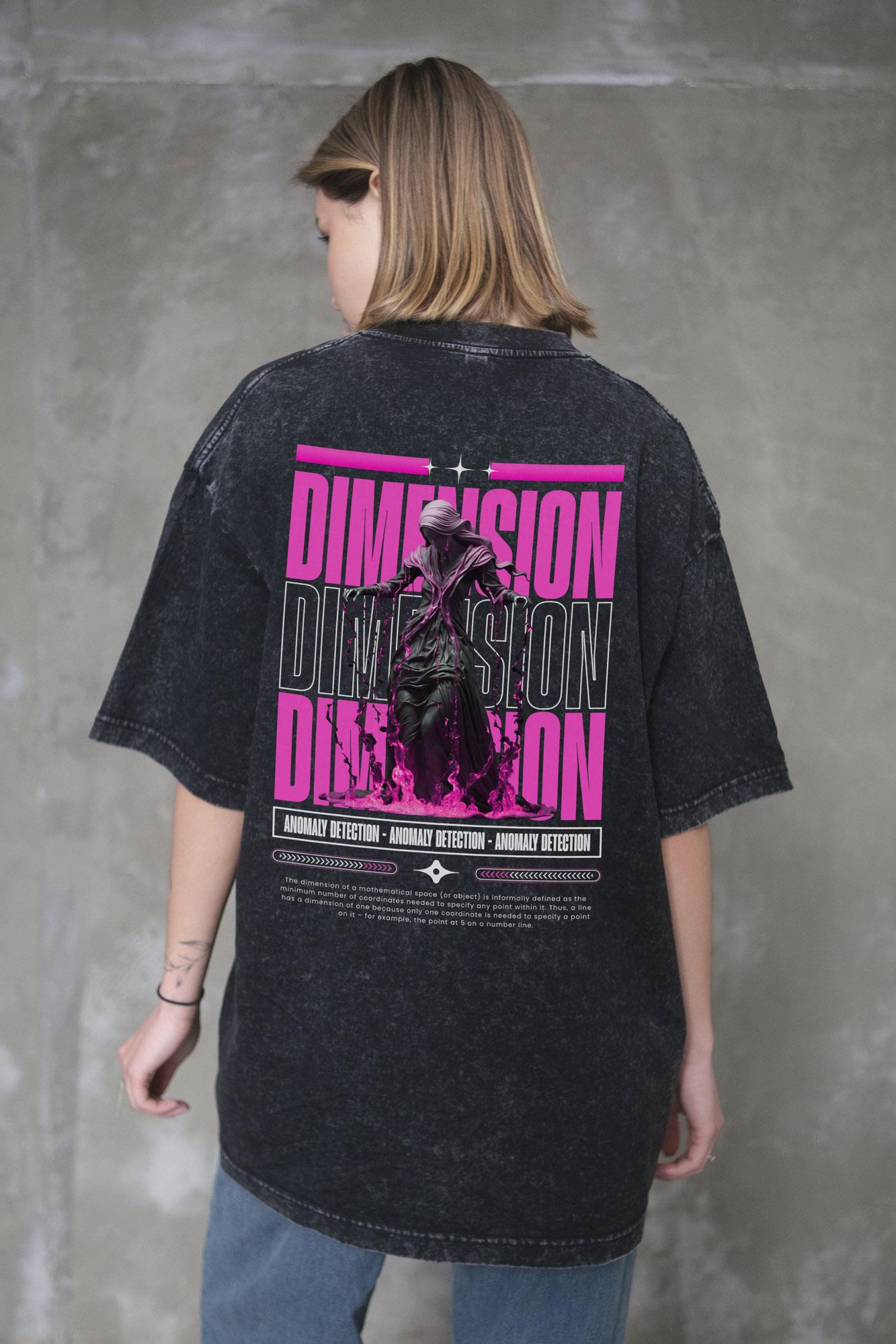 Футболка виварена Without Washed Оверсайз з принтом Dimension S/M Black (S/M 8056136 8056137) - фото 5