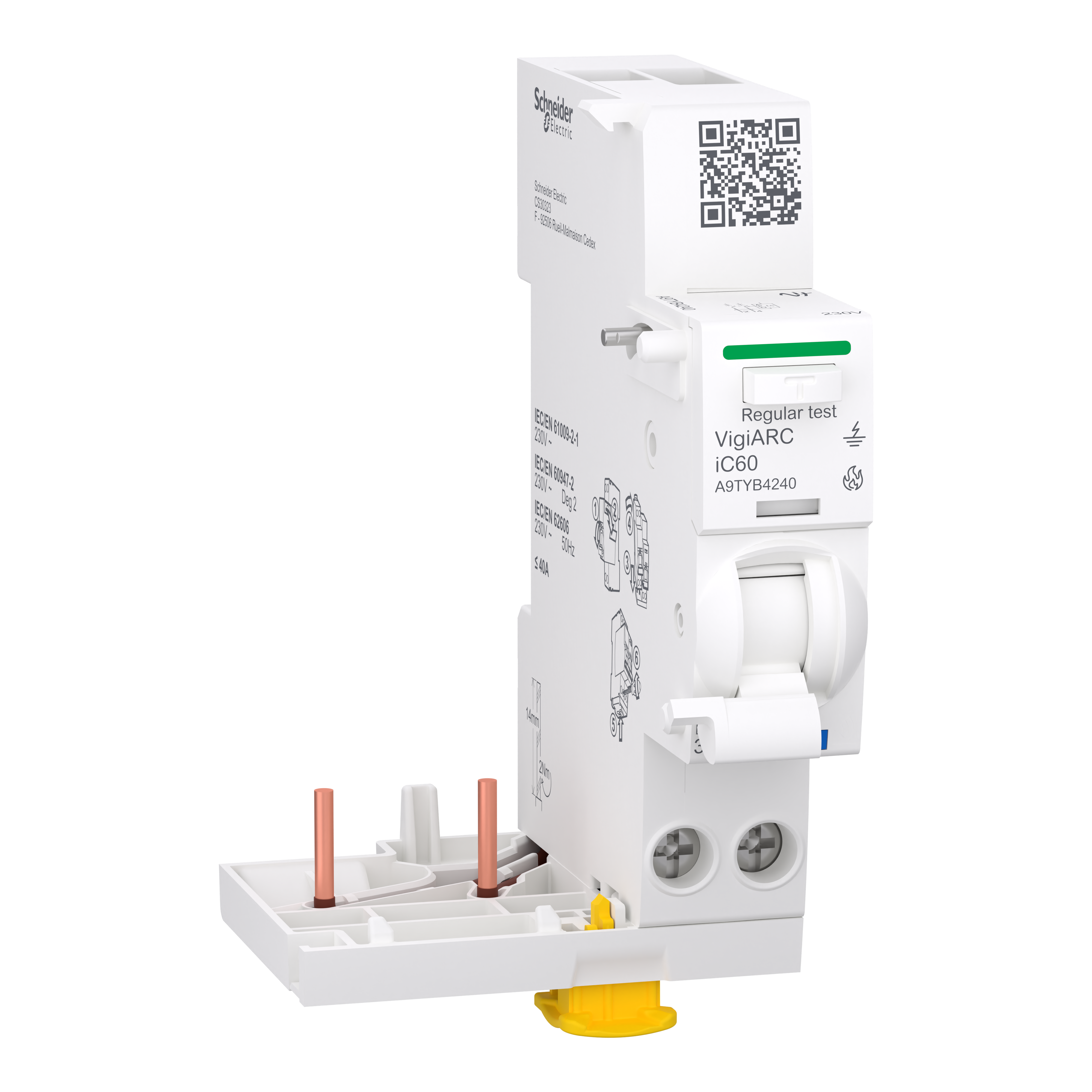 Блок защиты от дугового замыкания Schneider Electric Vigi ARC iC60 2P 40A 30мА тип A-SI (A9TYB4240) Блок защиты от дугового замыкания Schneider Electric Vigi ARC iC60 2P 40A 30мА тип A-SI (A9TYB4240)