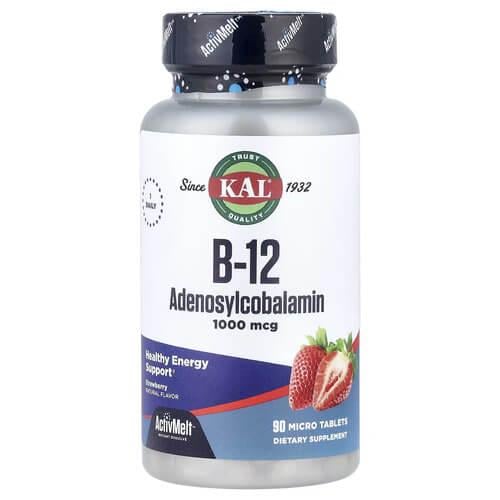 Кобаламин B-12 KAL B-12 Adenosylcobalamin 1,000 mcg 90 Micro Tablets (CAL-98882)
