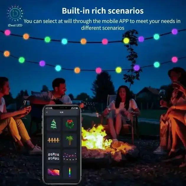 Гирлянда на елку матовый шарик 66 шт. 10 м с пультом Usb 5V 1-3А Bluetooth водонепроницаемая и управления с телефона (opt-105140) - фото 4