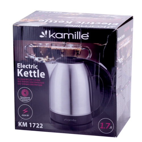 Електрочайник Kamille 1722 нержавіюча сталь 1,7 л (УТ000063928) - фото 5
