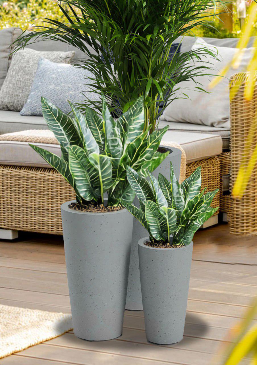 Горщик бетонний Міцно Гало L 780х400 мм Сірий (10527) - фото 2 Горщик бетонний Міцно Гало L 780х400 мм Сірий (10527) - фото 2