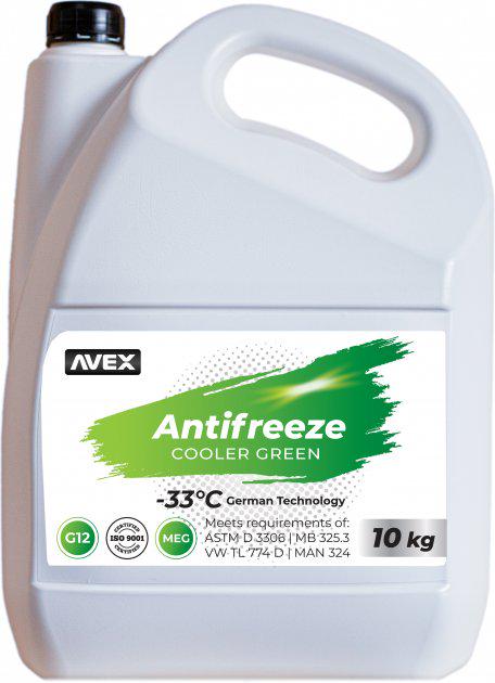 Антифриз Avex Cooler GREEN MEG -33°C 10 кг Зелений