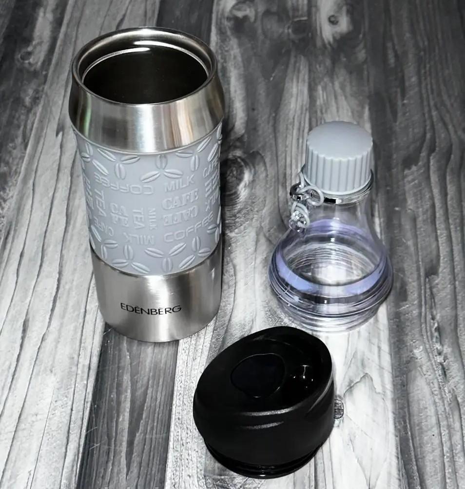 Термос-пляшка Edenberg 2в1 зі 380 мл Сірий (EB-634) - фото 3
