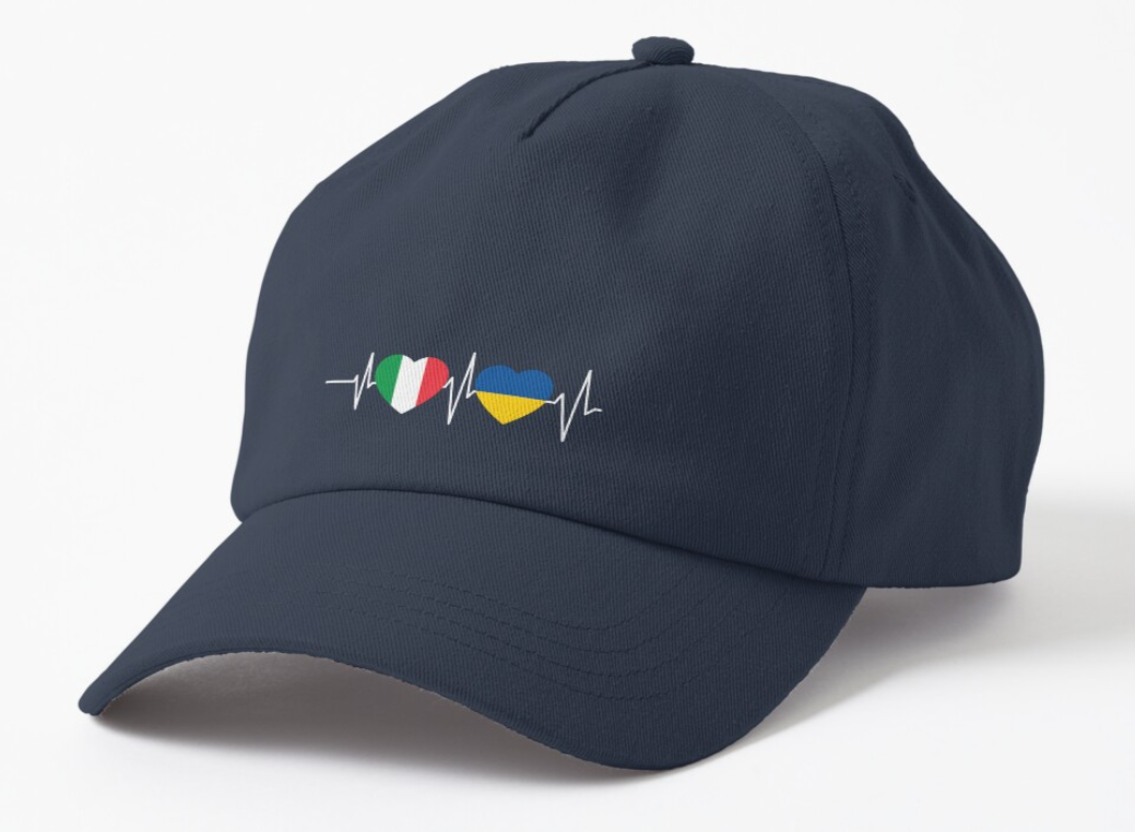 Кепка унисекс Malfini с патриотическим принтом Italy Ukraine Темно-синий (УКР336К-2)