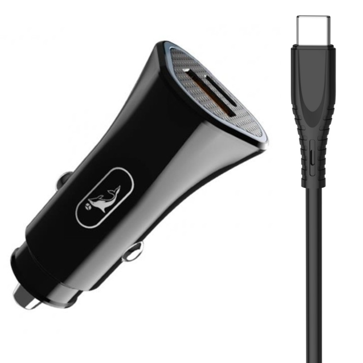 Зарядное устройство для SkyDolphin SZ16T 18 Вт PD QC 3.0 2xUSB с кабелем Type-C Black (AZP-000089)