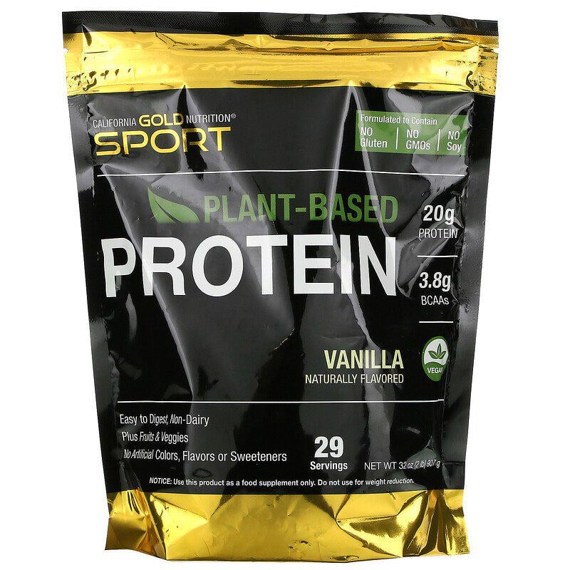 Растительный протеин California GOLD Nutrition Plant Based Protein Vanilla вкус ваниль 907 г (1005577855)