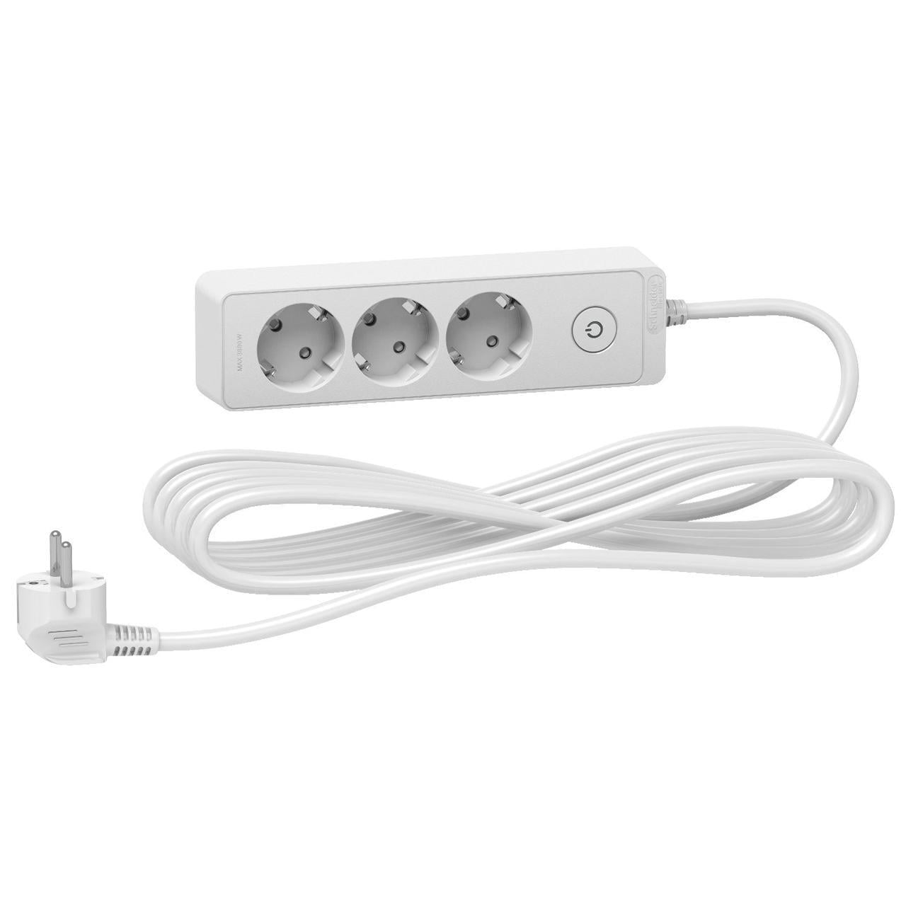 Удлинитель Schneider Electric 3 розеток с заземлением 5 м Белый