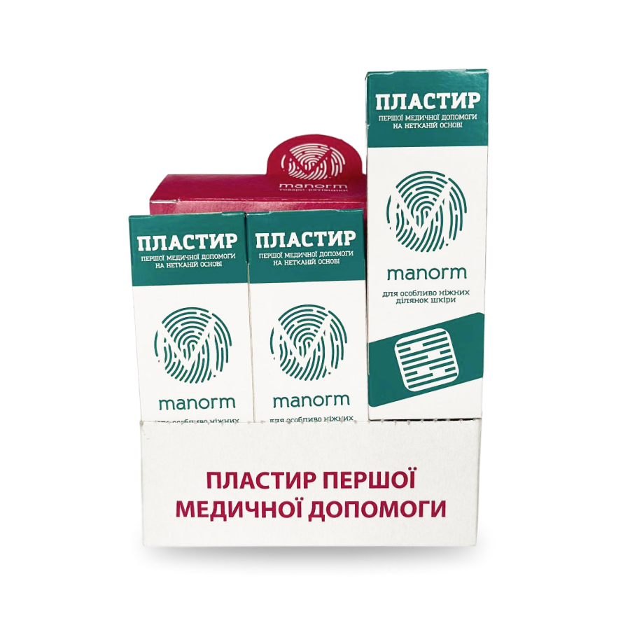 Набор пластырей Manorm на нетканой основе 15 упаковок по 10 шт. 19х72 мм