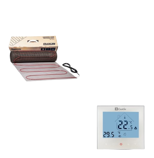 Комплект нагрівальний мат Ryxon 200 Вт/пог. м 900 Вт 4,5 м2/терморегулятор Castle AC605H