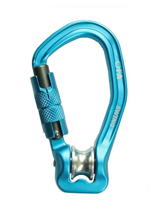 Карабин алюминиевый с роликом First Ascent Swing Blue (FA7017)