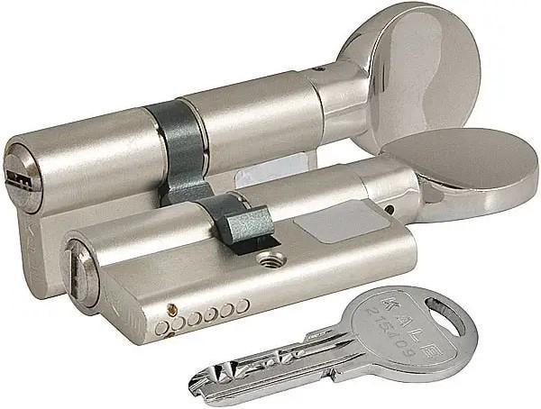 Цилиндр Kale 164 YGS 70 мм 5 ключей з вертушкой Никель