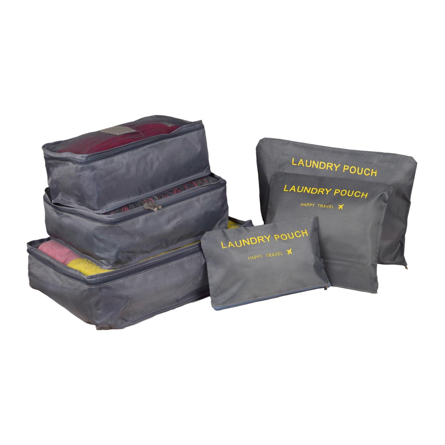 Набір органайзерів для подорожей та дому 6в1 нейлон водовідштовхувальний Сірий (КДО-15-1) - фото 1