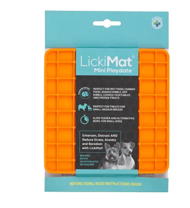 Килимок для повільного харчування тварин LickiMat Dog Mini Playdate Orange (24624516)
