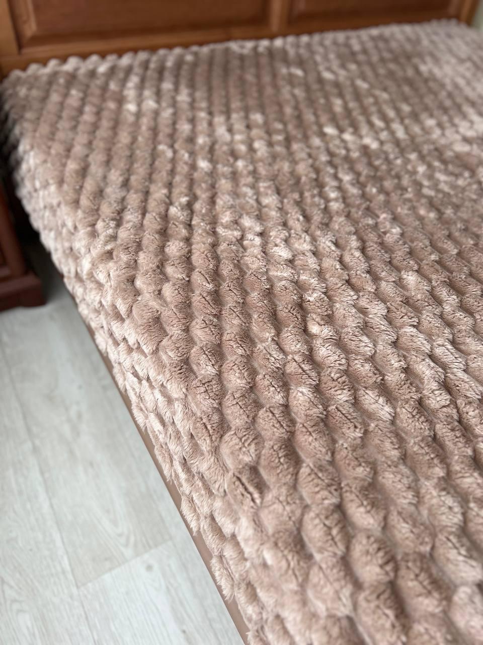 Плед-покривало теплий Соти 3Д велюровий плюшевий двоспальний Темно-бежевий (Е5100-02) - фото 3 Плед-покривало теплий Соти 3Д велюровий плюшевий двоспальний Темно-бежевий (Е5100-02) - фото 3