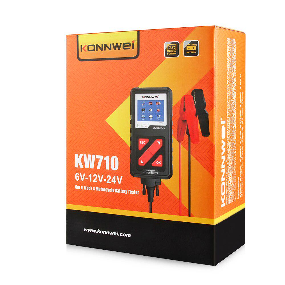 ᐉ Тестер аккумуляторных батарей Konnwei KW710 6/12/24 V для авто Черный ...