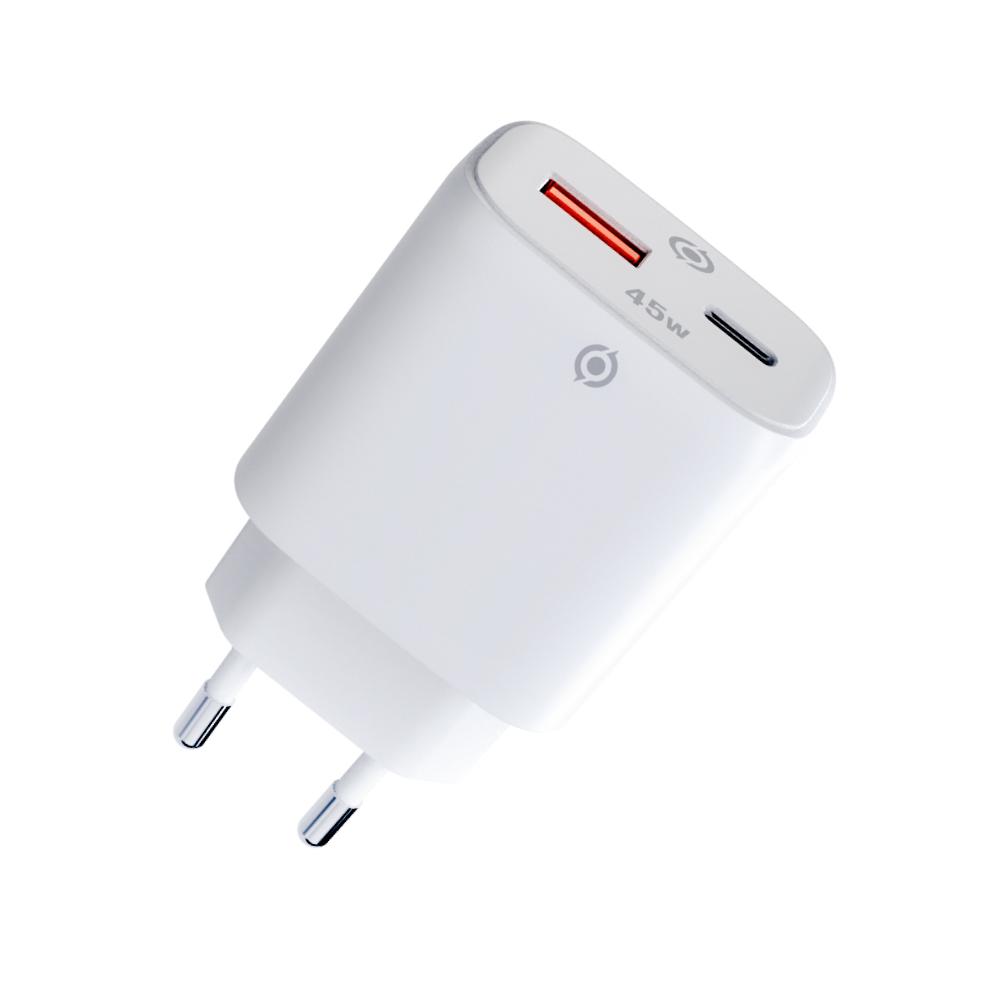 Зарядное устройство сетевое Piko TC-PD452 USB-C/USB-A PD 3.0/QC 3.0 GaN II 45 Вт White (1283126597787)