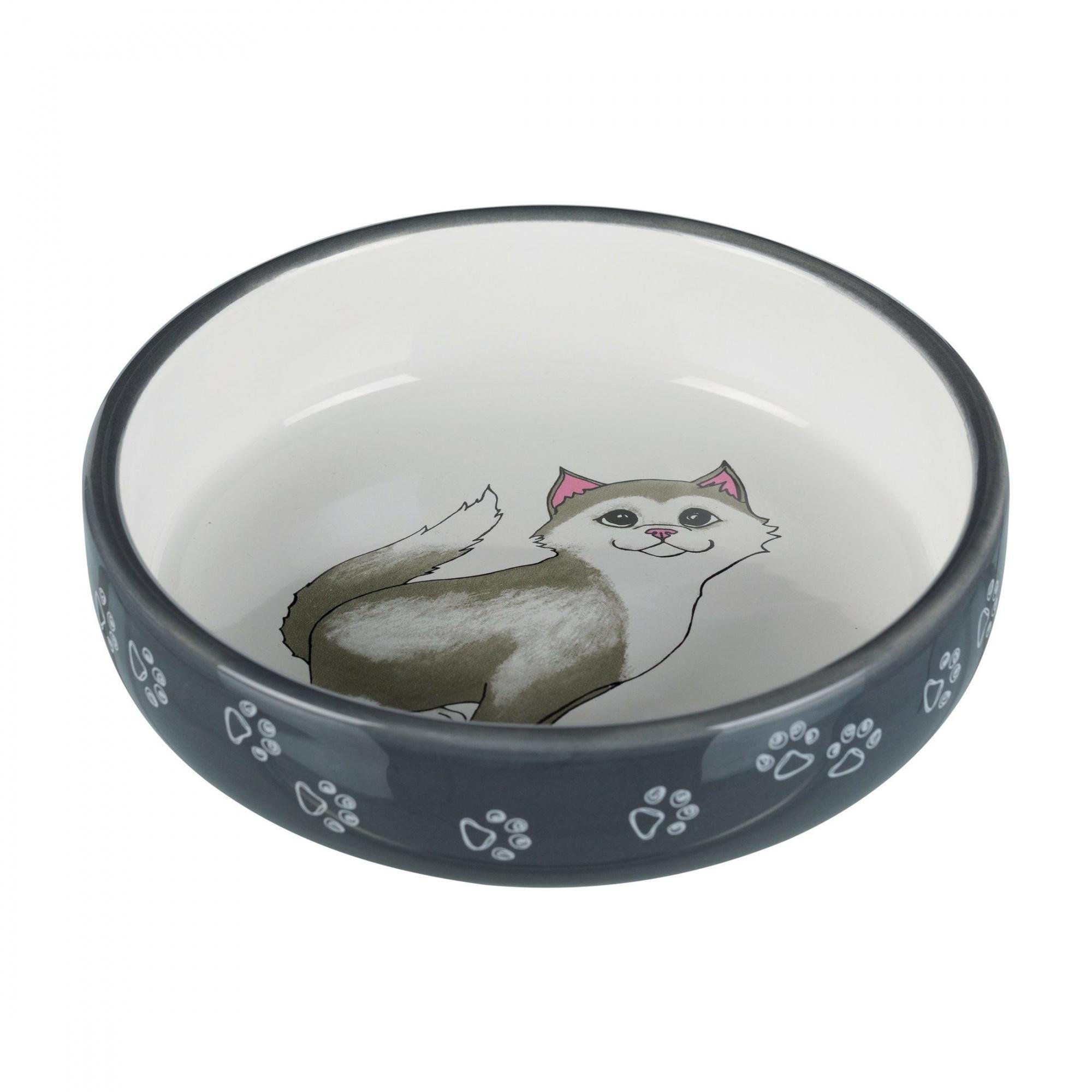 Миска для котов Trixie керамическая коротконосых пород 15 см Серый (24784)