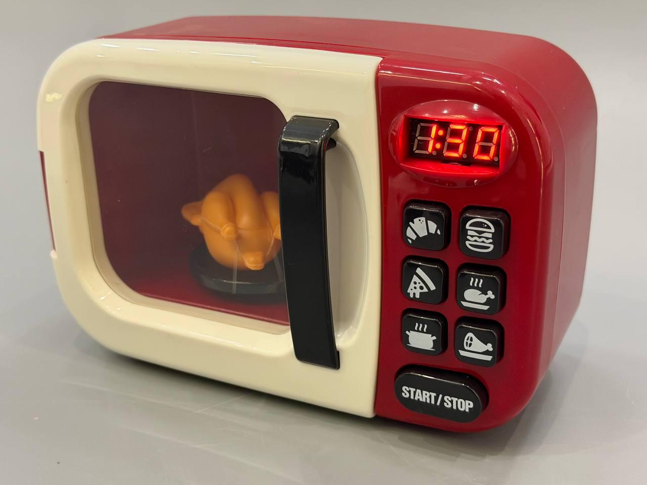 Микроволновая игрушечная печь открывается дверь/вращающаяся тарелка Красный (A1005-9)