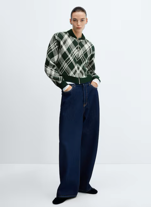 Джемпер женский с молнией MANGO 67073269 S Зеленый Джемпер женский с молнией MANGO 67073269 S Зеленый